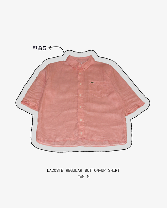 Lacoste® Regular Button-Up Shirt (Salmon) [Size M]