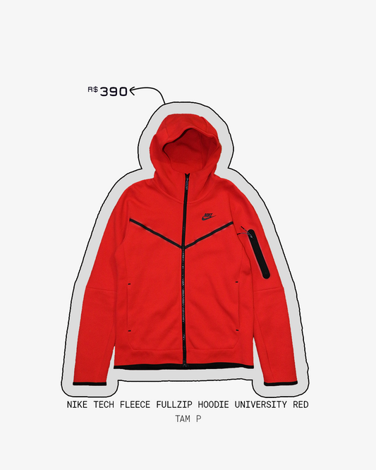 Nike® Tech Fleece University Red Full-Zip Hoodie (Red) [Size S]