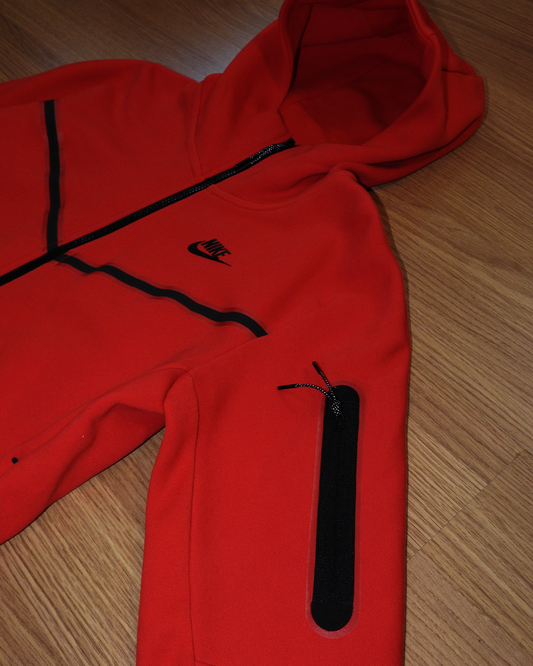 Nike® Tech Fleece University Red Full-Zip Hoodie (Red) [Size S]